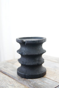 Small Yakisugi Wooden Candle Holders