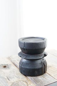 Small Yakisugi Wooden Candle Holders