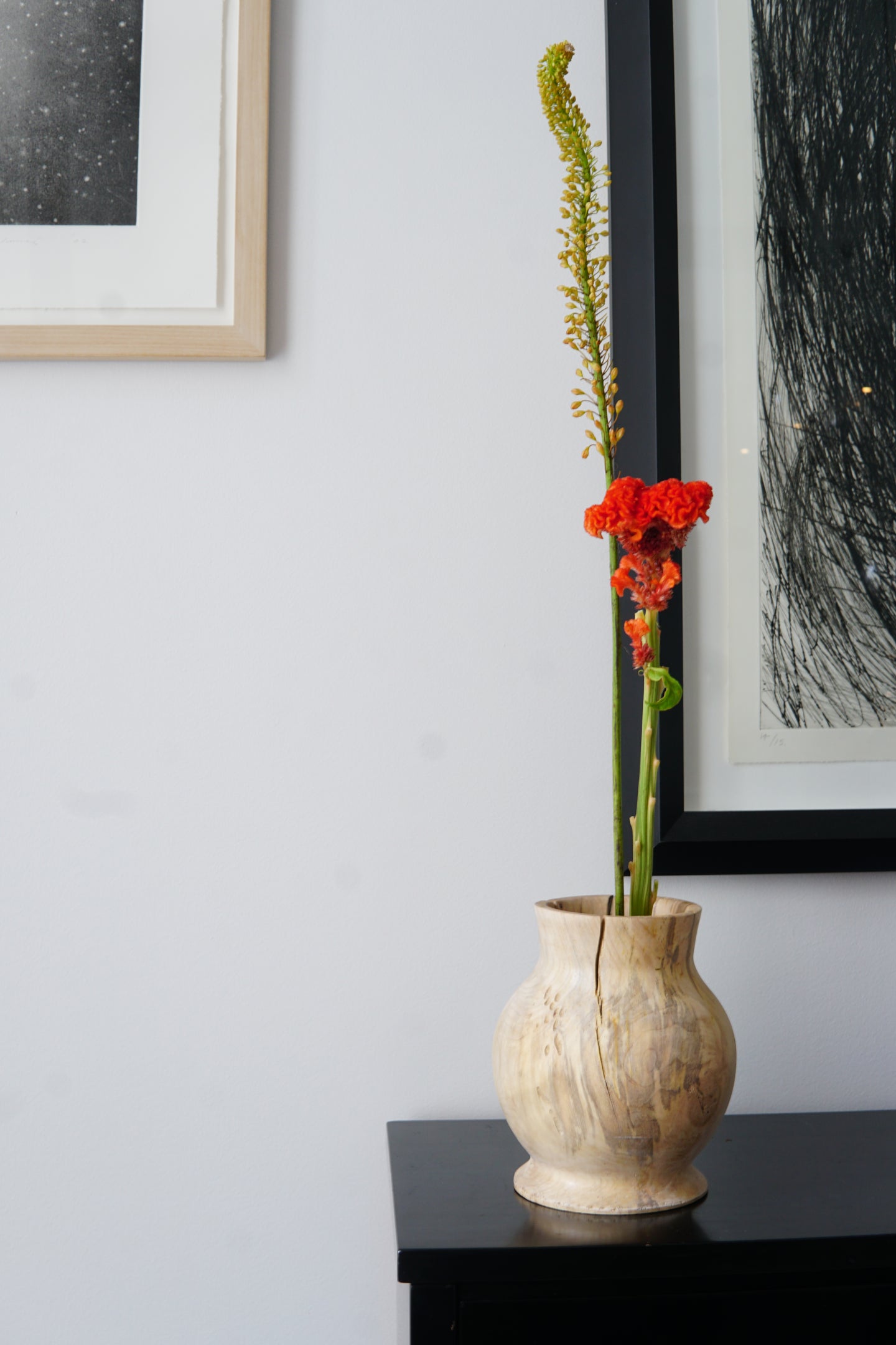 Convex Maple Ikebana Vase