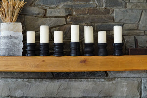 Small Yakisugi Wooden Candle Holders